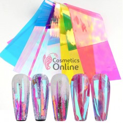 Folii de transfer, FST031AA Holografic, Mermaid, Metalizat color, set 15 bucati